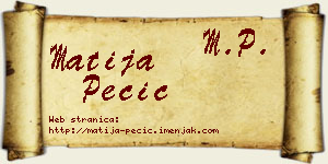 Matija Pecić vizit kartica